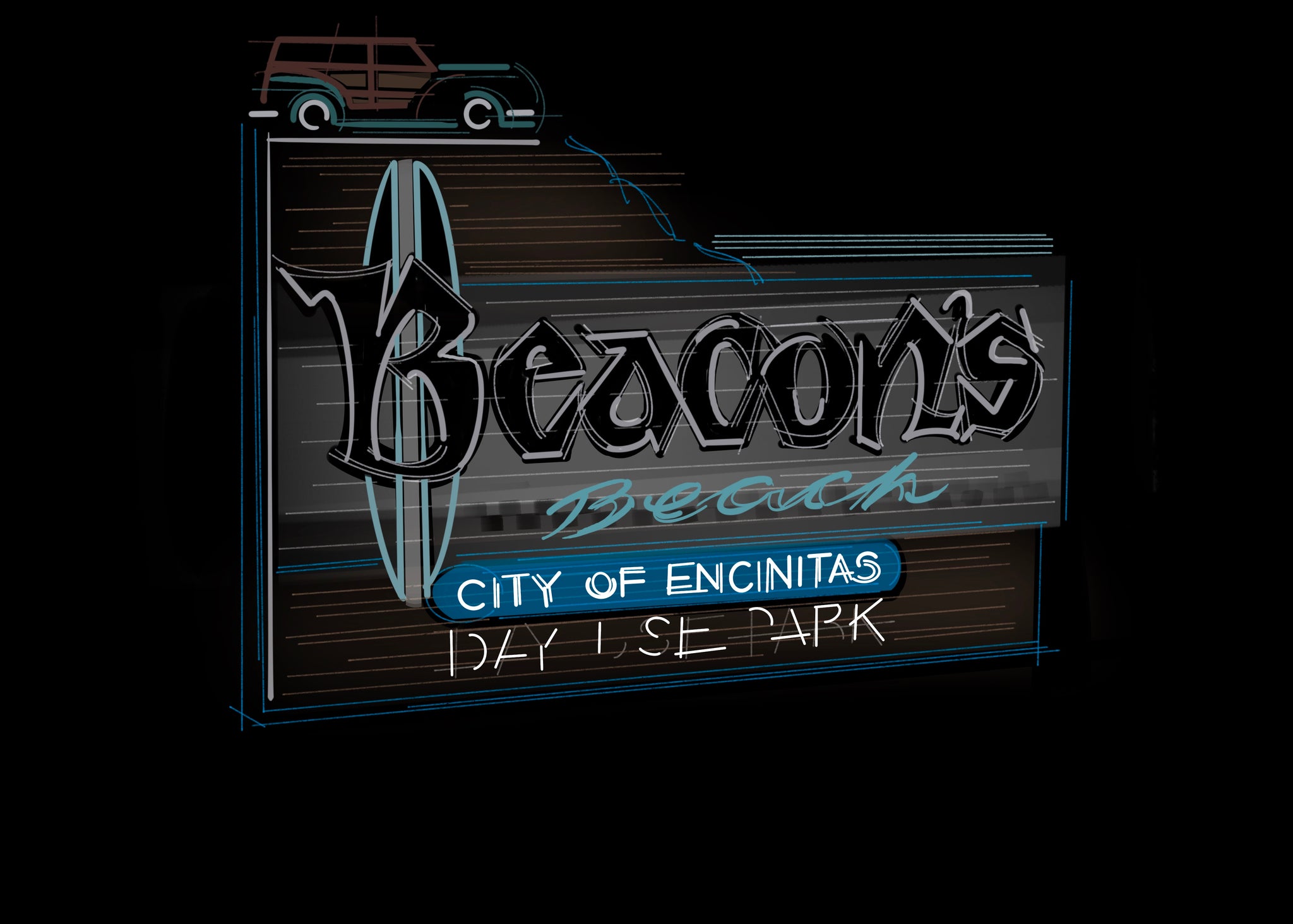 Beacons Beach Sign | T-shirt