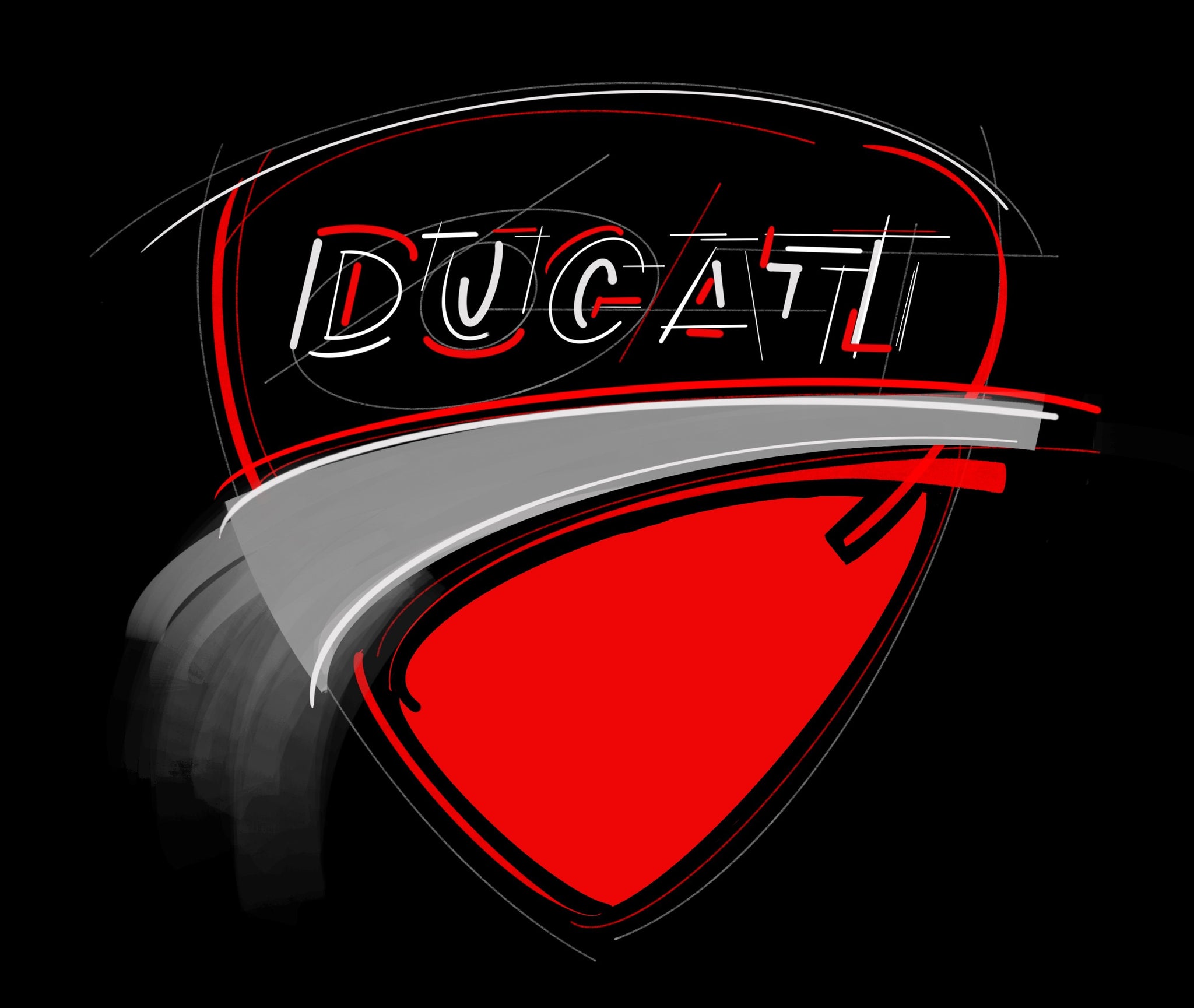 T-shirt d'impression 3D,Dernière Ducati Logo T-shirt 3D Impression